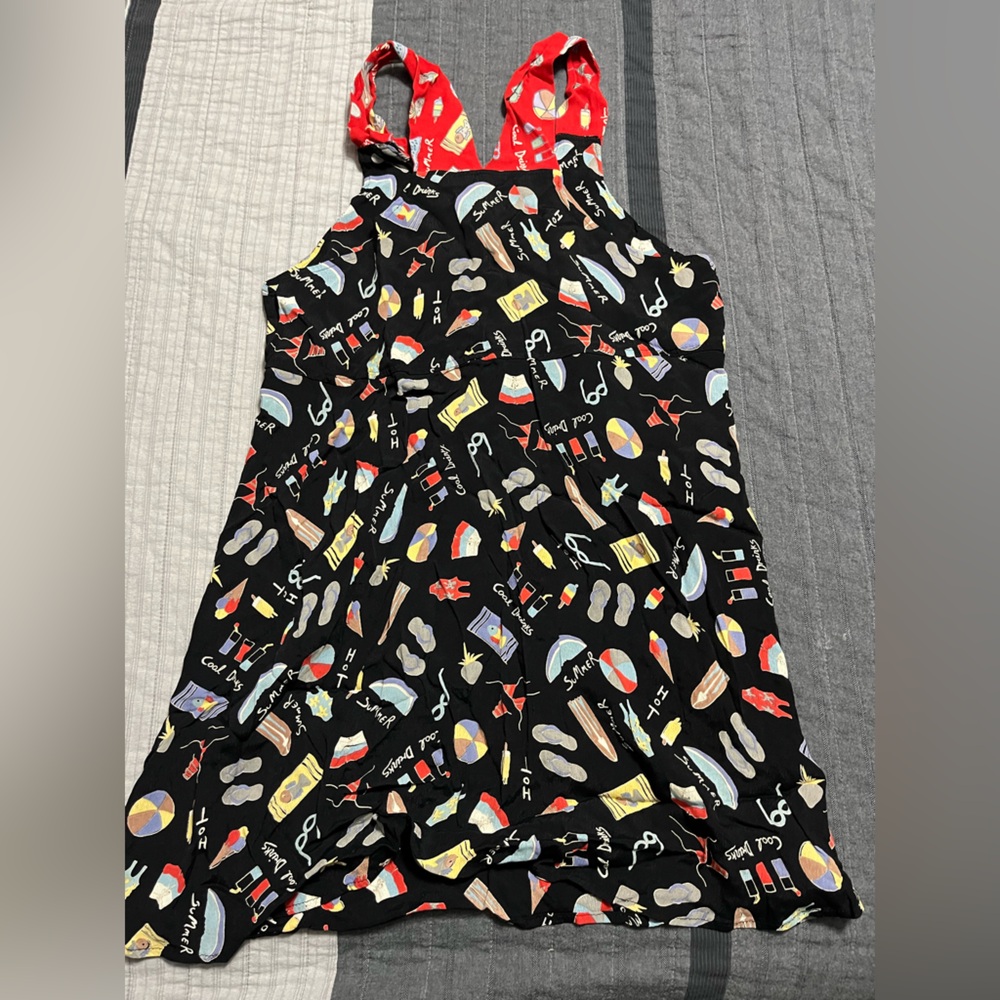 Vibrant Black and Red Women's Swim Coverup - Summer Thened